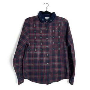 Bobbie‎ Brooks Vintage 90's Women's Plaid Long Sleeve Christmas Sweater Medium